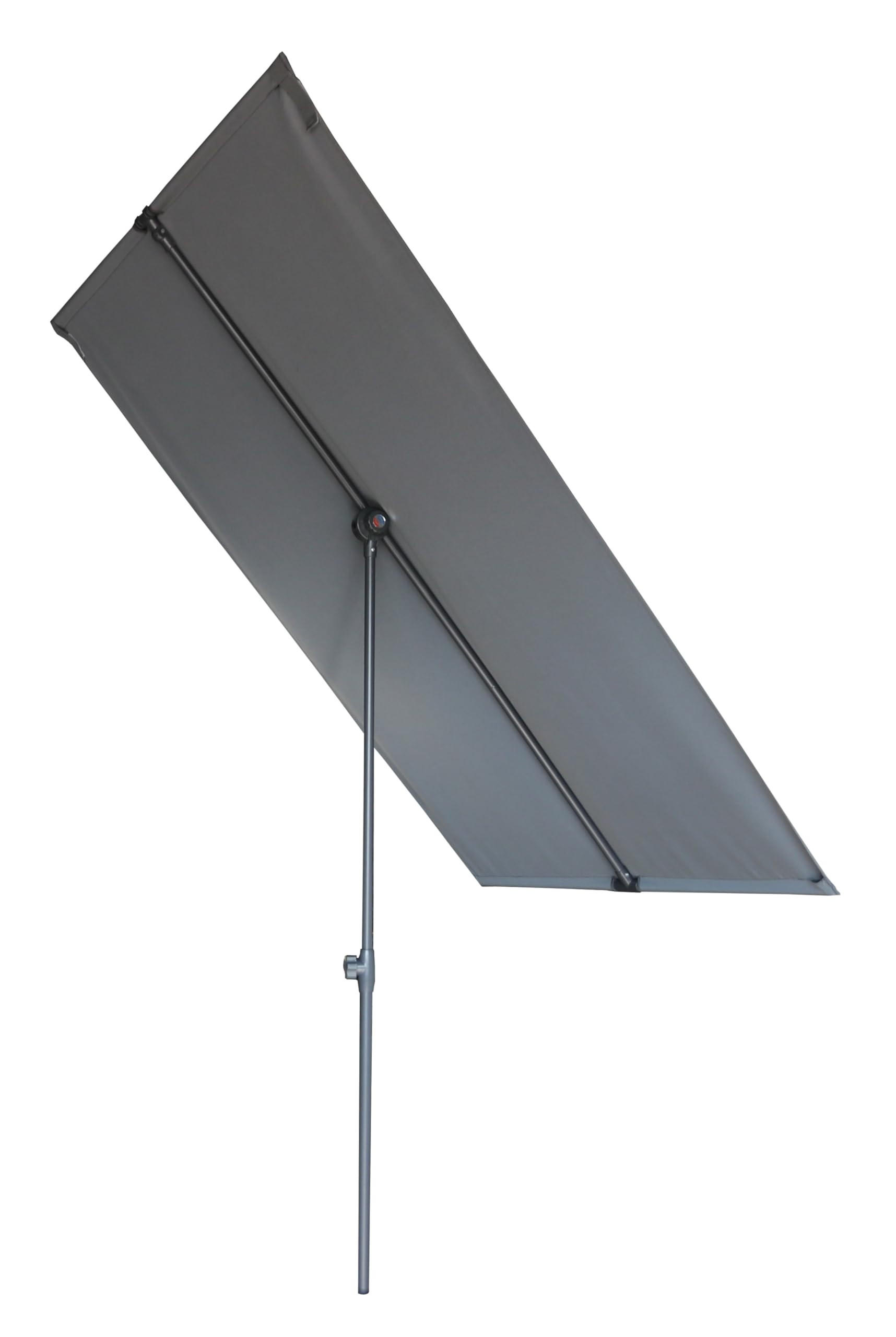 BALKONSCHIRM Hego 1,3x1,8m Anthrazit Gartenschirm Sonnenschirm - Anthrazit, Kunststoff (130/130cm) - DELUKE