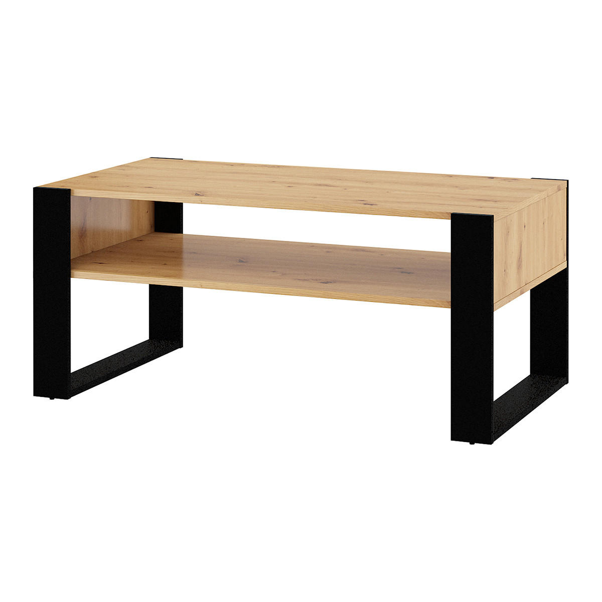 COUCHTISCH Nouka Holz und Schwarz - Schwarz, Holzwerkstoff (60/110/48cm) - Petits-meubles