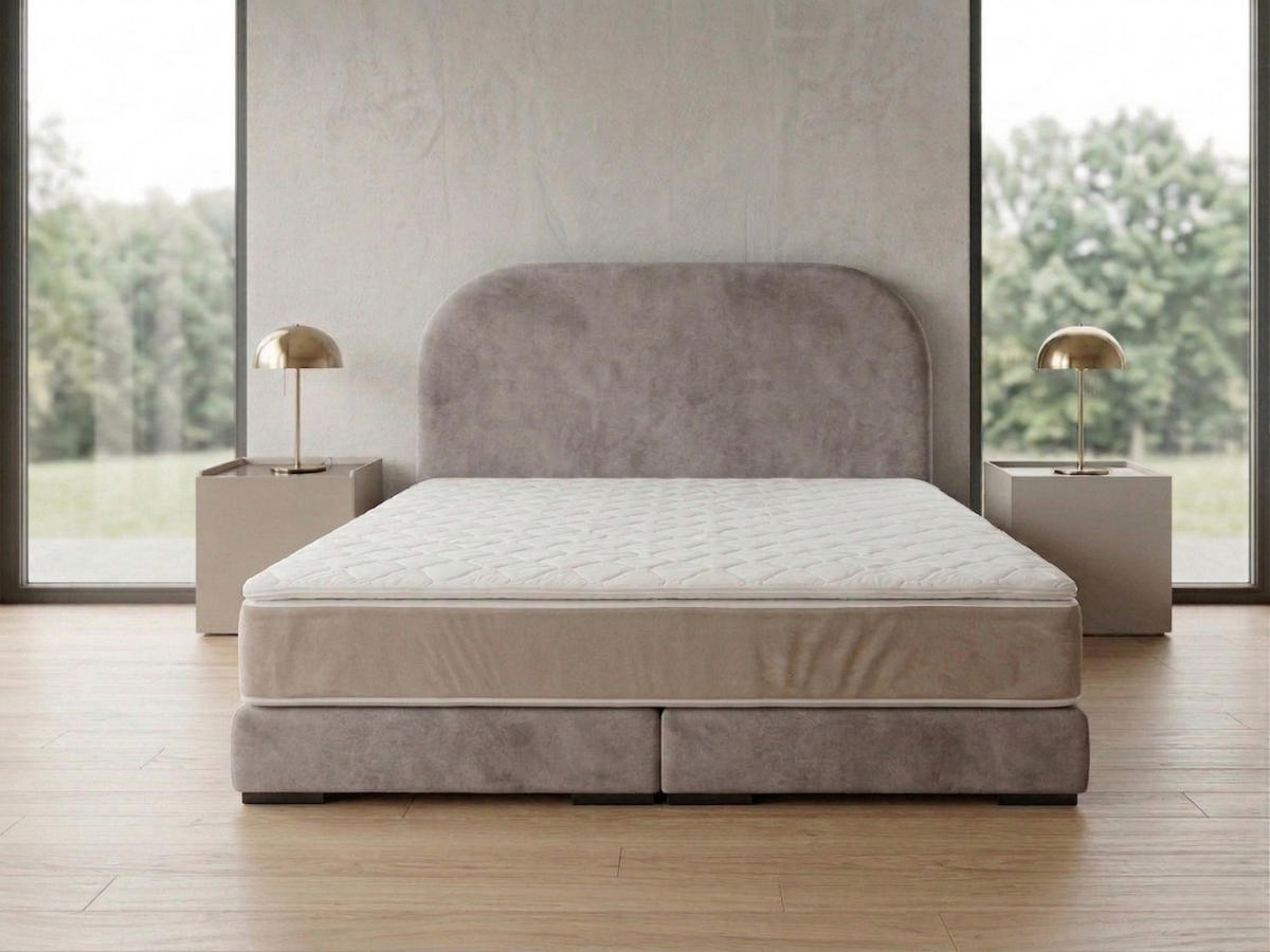 POLSTERBETT LEON1 120x 200 cm Farbe: Beige - Beige, Textil (120/200cm) - A&J MöbelLand