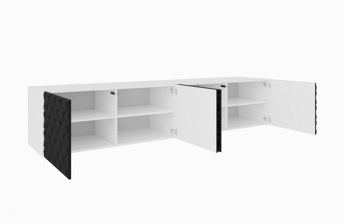 TV-SCHRANK CALI - Schwarz/Weiß, Holzwerkstoff (200/41/40cm) - Meblini