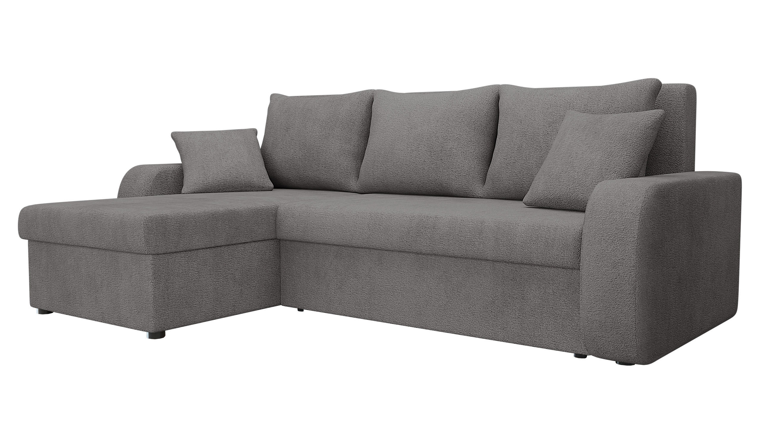 ECKSOFA Kris Lux - Greige/Schwarz, Holz/Kunststoff (238/147cm) - MIRJAN24