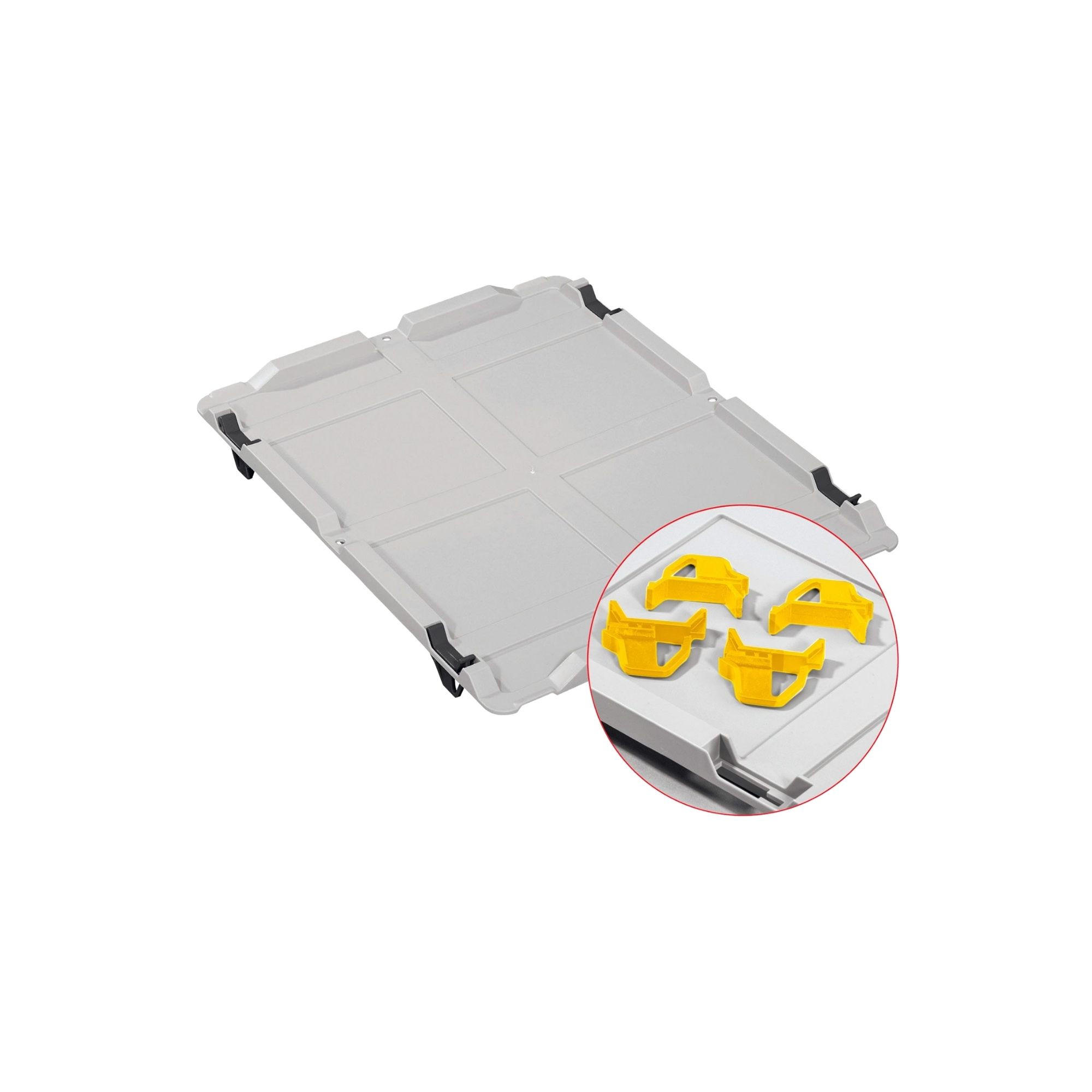EUROBOX 4x Nextgen Color Mit Auflagedeckel 22x40x60cm Griffe Gelb Offen - Gelb, Kunststoff (40/22/60cm) - PROREGAL
