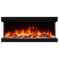 EINBAU-ELEKTROKAMINEINSATZ AF50TS – dreiseitig, Breite 125 cm, 3D-Flammeneffekt, Heizfunktion, WLAN - Schwarz, Glas/Metall (125/55.5/32cm) - ArtiFlame