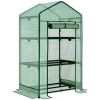 GEWÄCHSHAUS DE-05765 3 Regalböden, Rolltür - Grün, Kunststoff/Metall (49/125/69cm) - ComfortXL