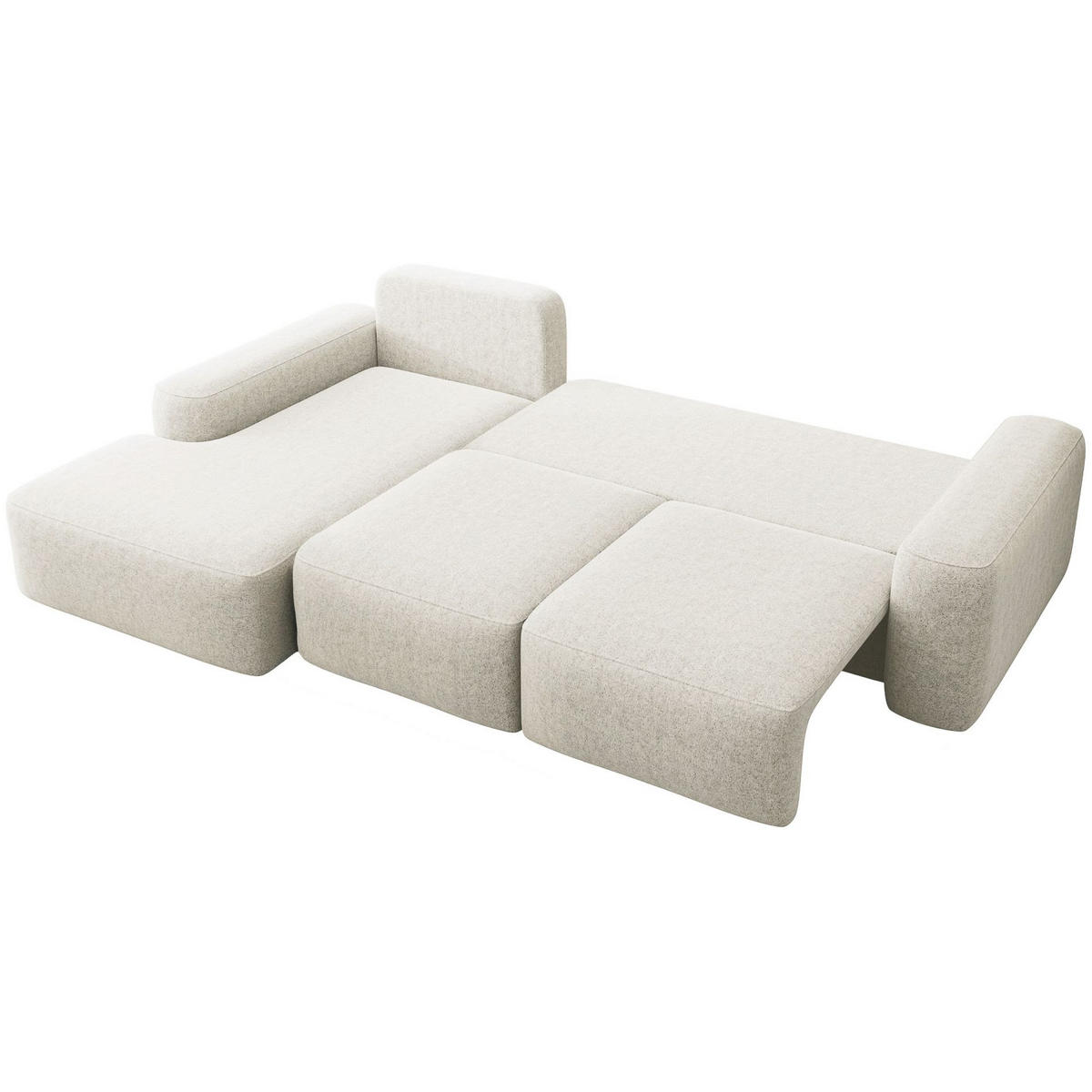 ECKSOFA Carnos Chenille-Bezug in Creme - Creme, Textil (264/162cm) - Selsey