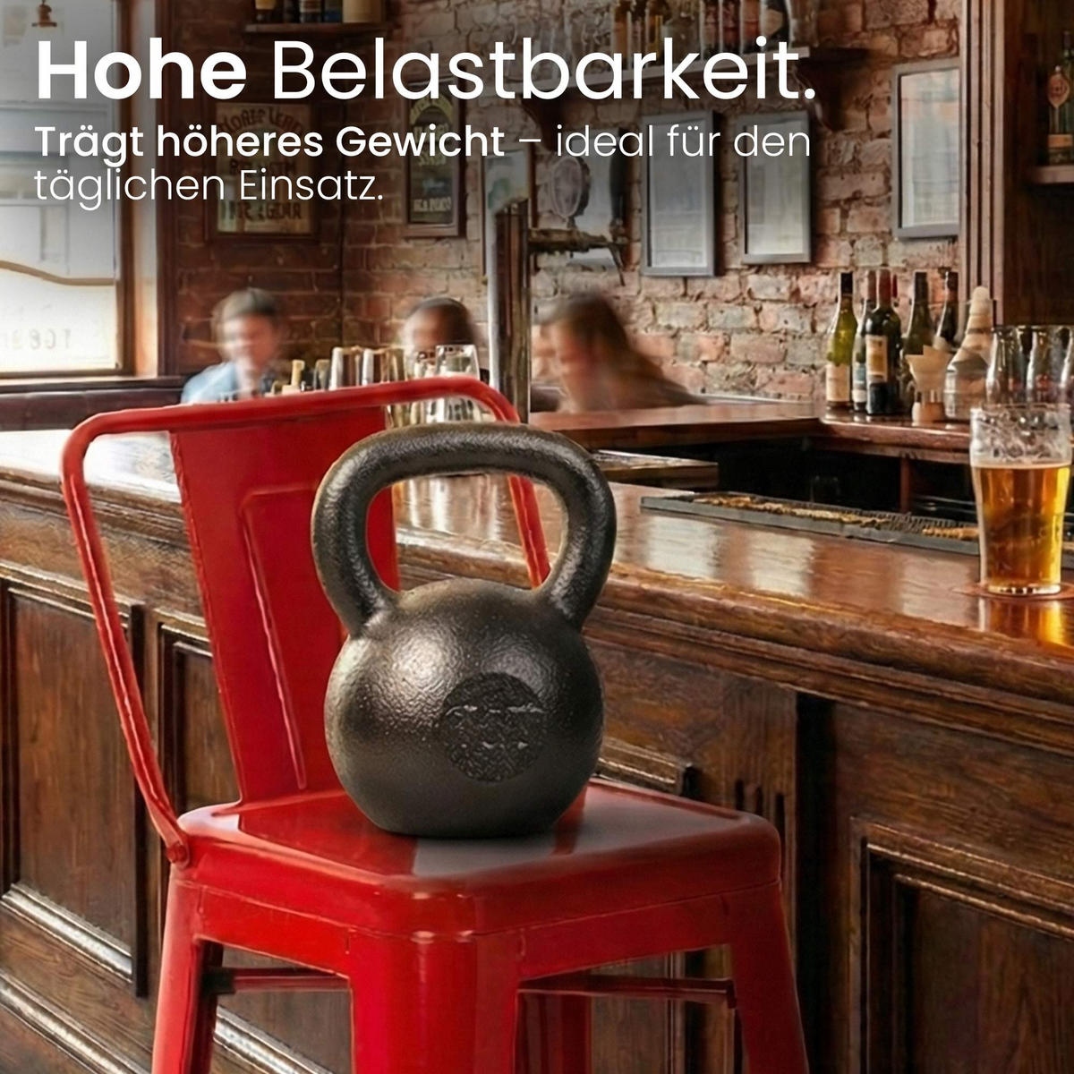 BARHOCKER Metall Rot - Eukalyptusholzfarben/Rot, Metall (44/96/43cm) - CLP