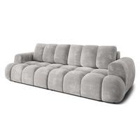 BETTSOFA DAFNE Hellgrau Chenille-Stoff mit Schlaffunktion - Hellgrau, Textil (300/88/113cm) - MASSENO