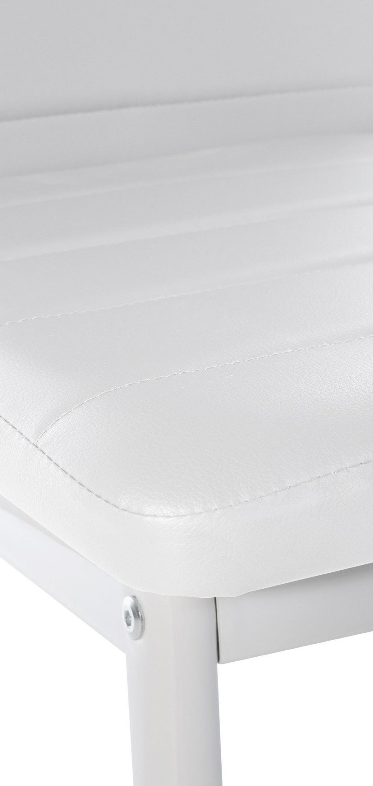 STUHL Lederlook weiß - Weiß, Textil/Metall (41.5/99/40cm) - CLP
