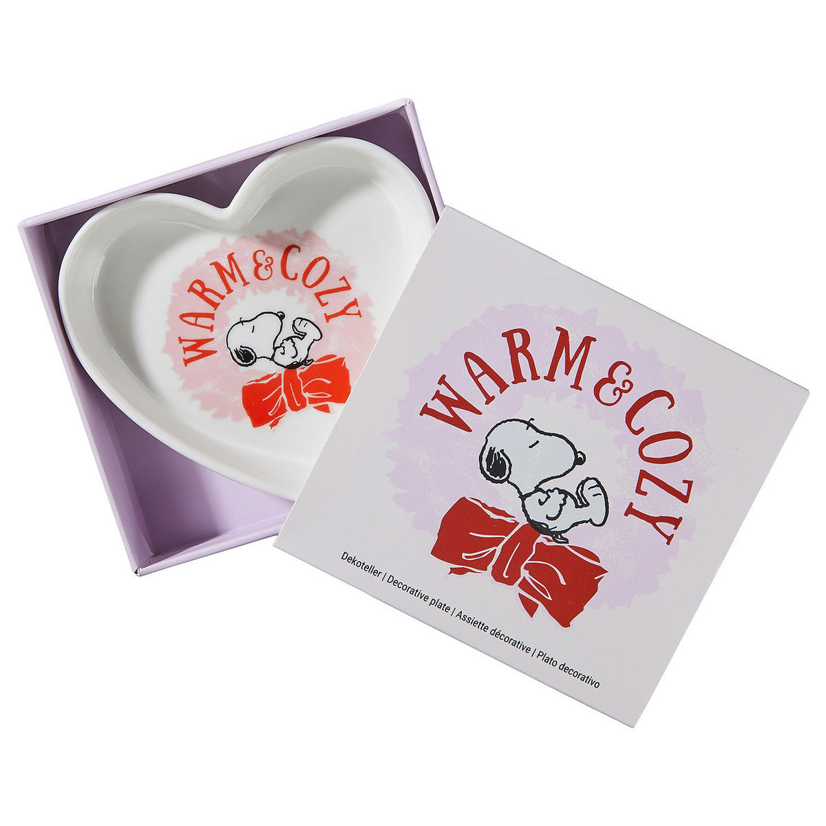DEKOTELLER Peanuts Herz Warm & Cozy - Weiß, Keramik (2cm) - Butlers