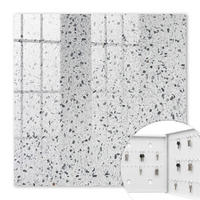 SCHLÜSSELBOX Weiß 30x30 cm – Türöffnung nach rechts - Terrazzo-Stil - Weiß, Metall (30/30/5cm) - TULUP