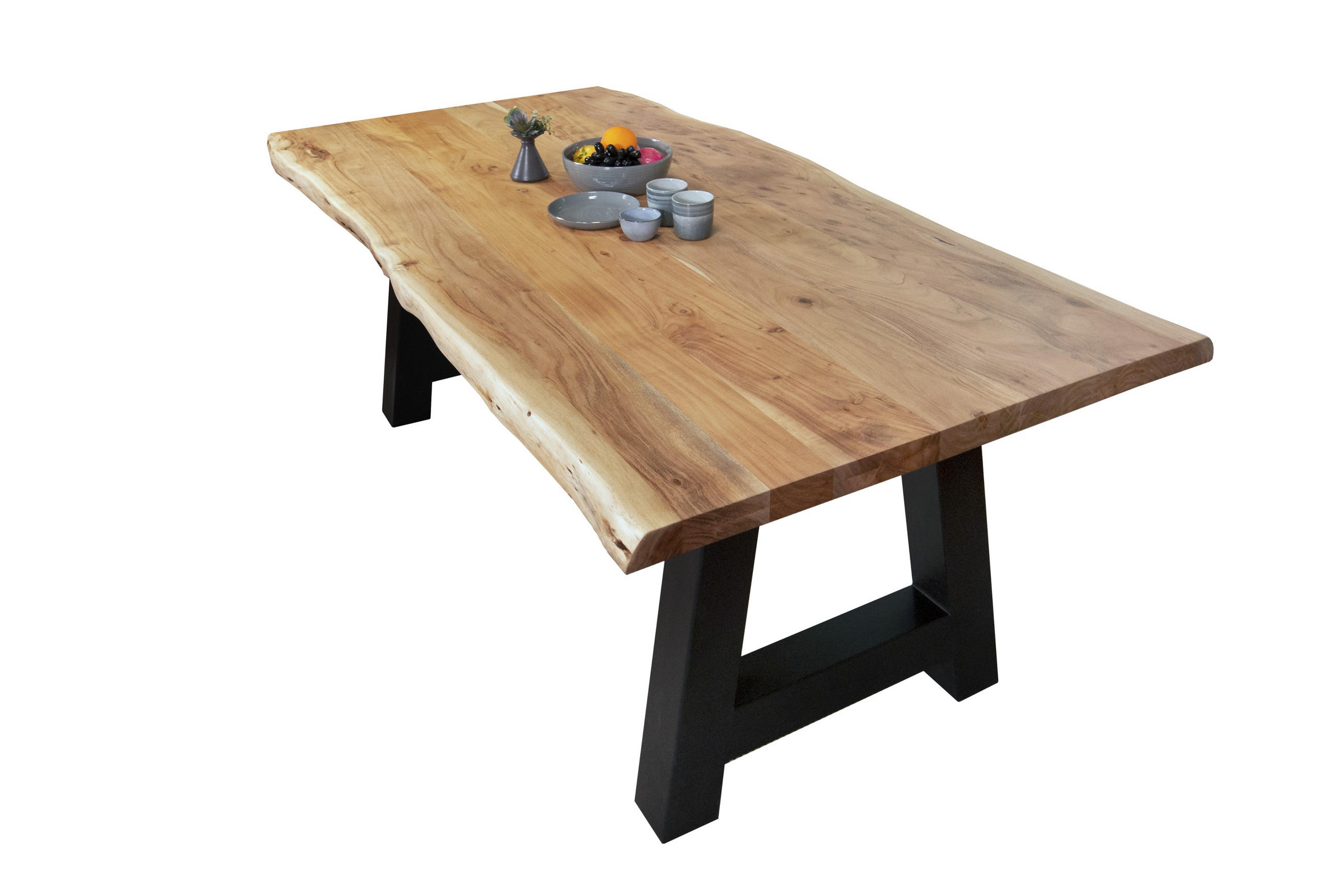 ESSTISCH CALI - Beige/Schwarz, Holz/Metall (100/200/77cm) - SAM