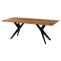 ESSTISCH Akazie 200x100x76 natur lackiert / Epoxid schwarz, Sterngestell anthrazit matt EPOXY - Naturfarben, Holz (200/100/76cm) - Massivmoebel24