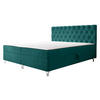 BOXBETT Chester 2 - Smaragdgrün/Silberfarben, Holz/Textil (180/200cm) - MIRJAN24