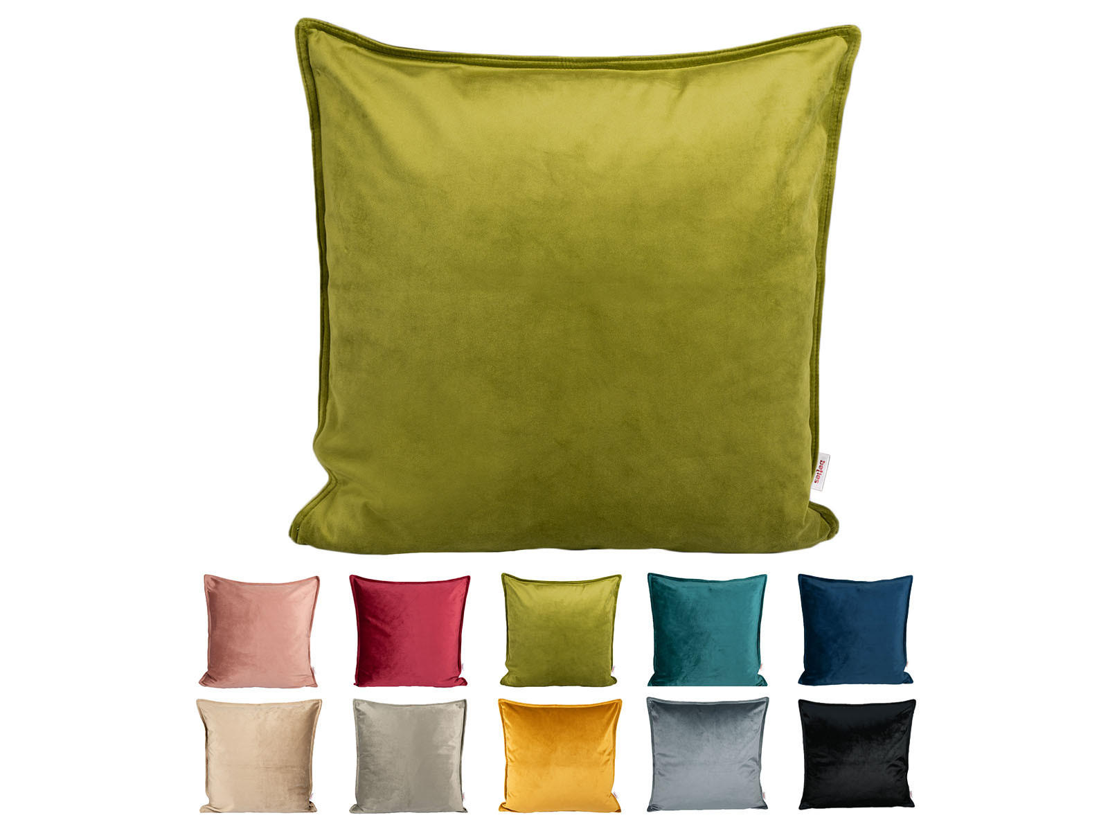 KISSENHÜLLE Samt&Sonders mai-grün 40/40 cm - Olivgrün/Grün, Textil (40/40cm) - beties Heimtextil