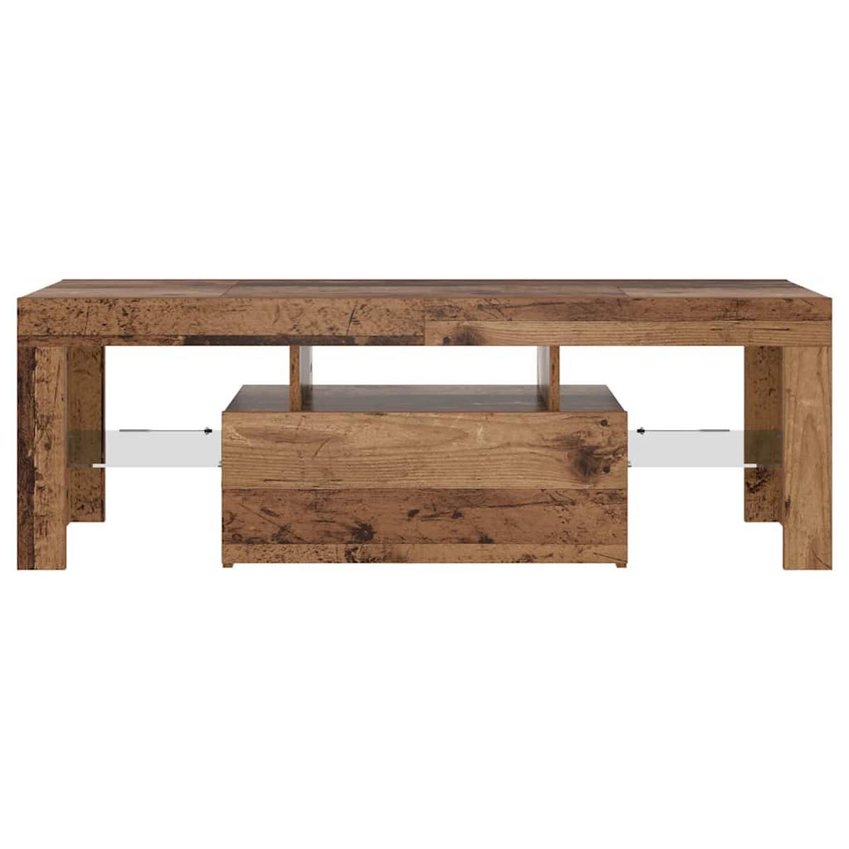 LOWBOARD mit Led 120/36,5/40 cm aus Holzwerkstoff in Altholz-Optik Dekor - Graubraun, Holz (120/40/36.5cm) - vidaXL