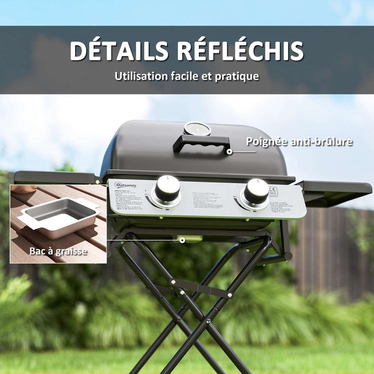 GASGRILL DE-18619 Schwarz - Schwarz, Metall (50/102/101cm) - ComfortXL