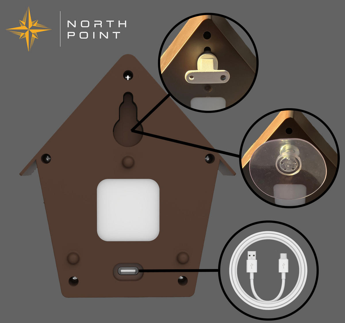 NATURGERÄUSCHEBOX - Vogelzwitscher mit LED-Beleuchtung und Bewegungssensor für stimmungsvolle Akzente, 2er-Set - Weiß, Kunststoff (3.5/9.9/11cm) - Northpoint