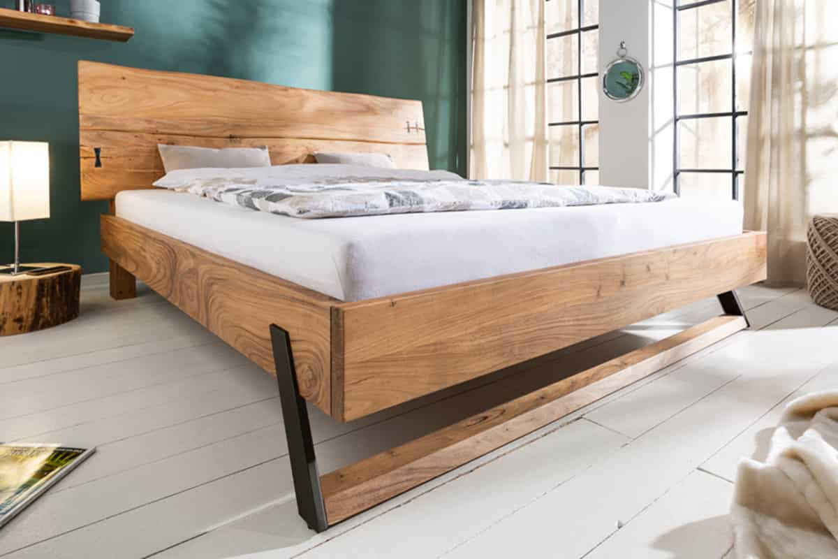 BETT AMAZONAS Akazie Natur 180x200cm - Braun, Holz/Metall - riess-ambiente