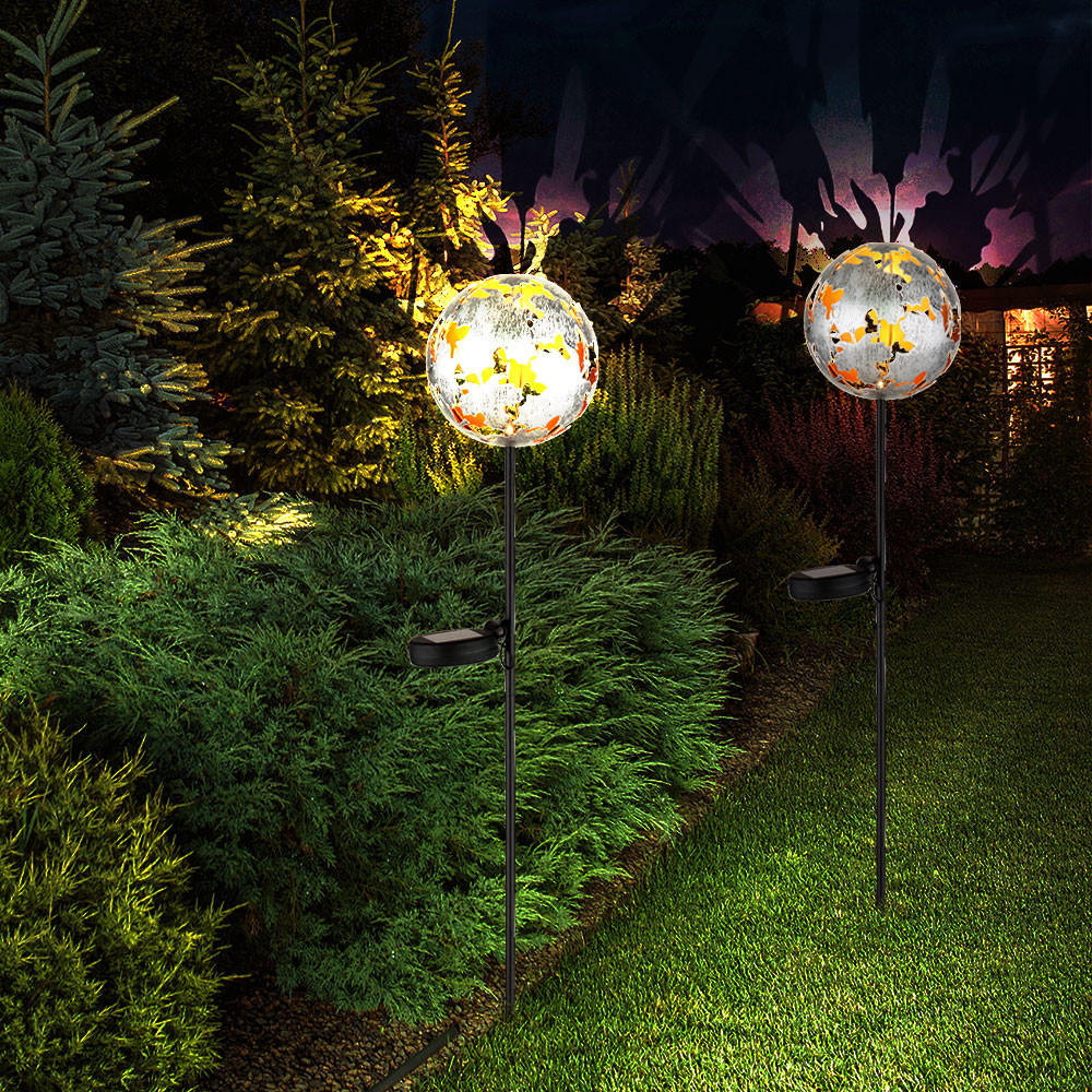 LED AUSSENLEUCHTE Metall Silber 2er Set - Silberfarben, Metall (12/12/91.5cm) - Globo Lighting