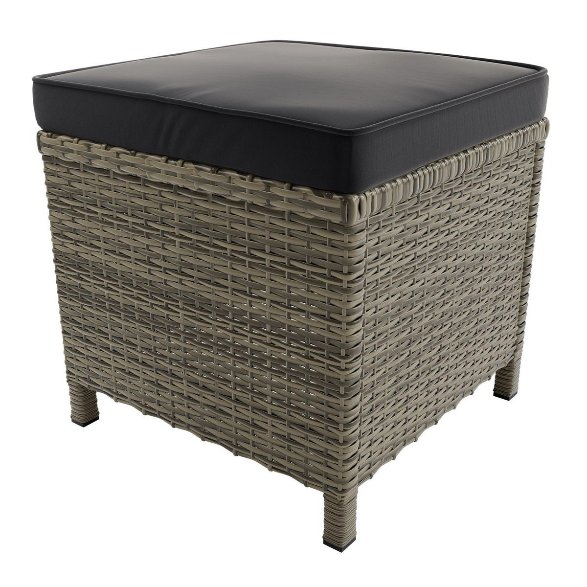 LOUNGEGARNITUR Manacor grau-meliert, dunkelgrau inkl. Abdeckung - Grau, Kunststoff/Metall - Juskys