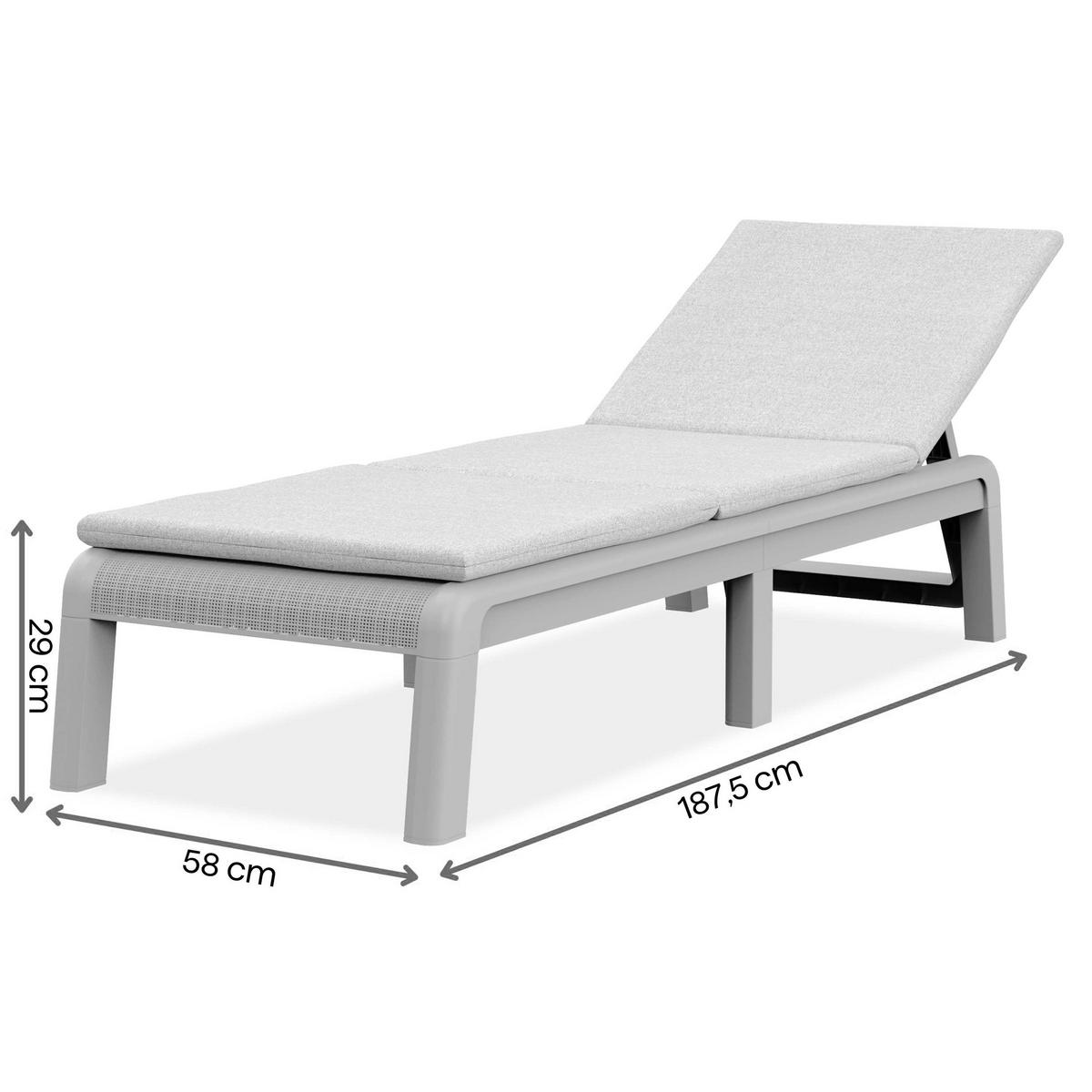 SONNENLIEGE Titan, 4-stufige Rückenlehnenverstellung, Beige - Beige, Kunststoff (58/29/187cm) - Beautysofa