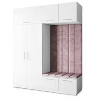 GARDEROBENSCHRANK REMA 200/240/60 cm Modern Garderobe-Set Weiß - Lila/Weiß, Holzwerkstoff (200/240/60cm) - MASSENO