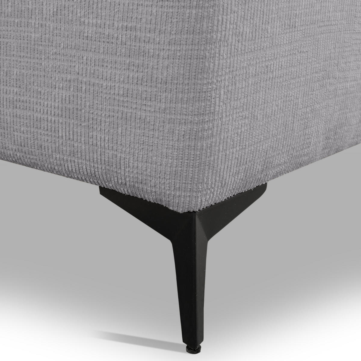 ECKSOFA Lucky in L-Form mit Schlaffunktion und Bettkasten, Farbe: Grau, Strukturstoff, Ottomane Links oder Rechts - Grau, Textil (275/160cm) - VENASI MÖBEL