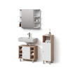 BADMÖBEL-SET Fucino Sonoma 3 Teile, mit Midischrank - Weiß/Sonoma Eiche, Holzwerkstoff (60/54/32cm) - Livinity®