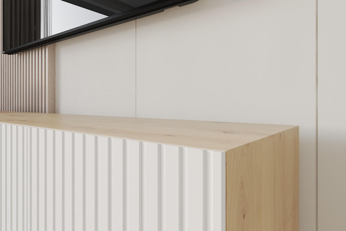 LOWBOARD KITO-W 3x100x40x41 cm - Artisan / Schwarz - Schwarz, Holzwerkstoff (300/40/41cm) - ALTDECOR