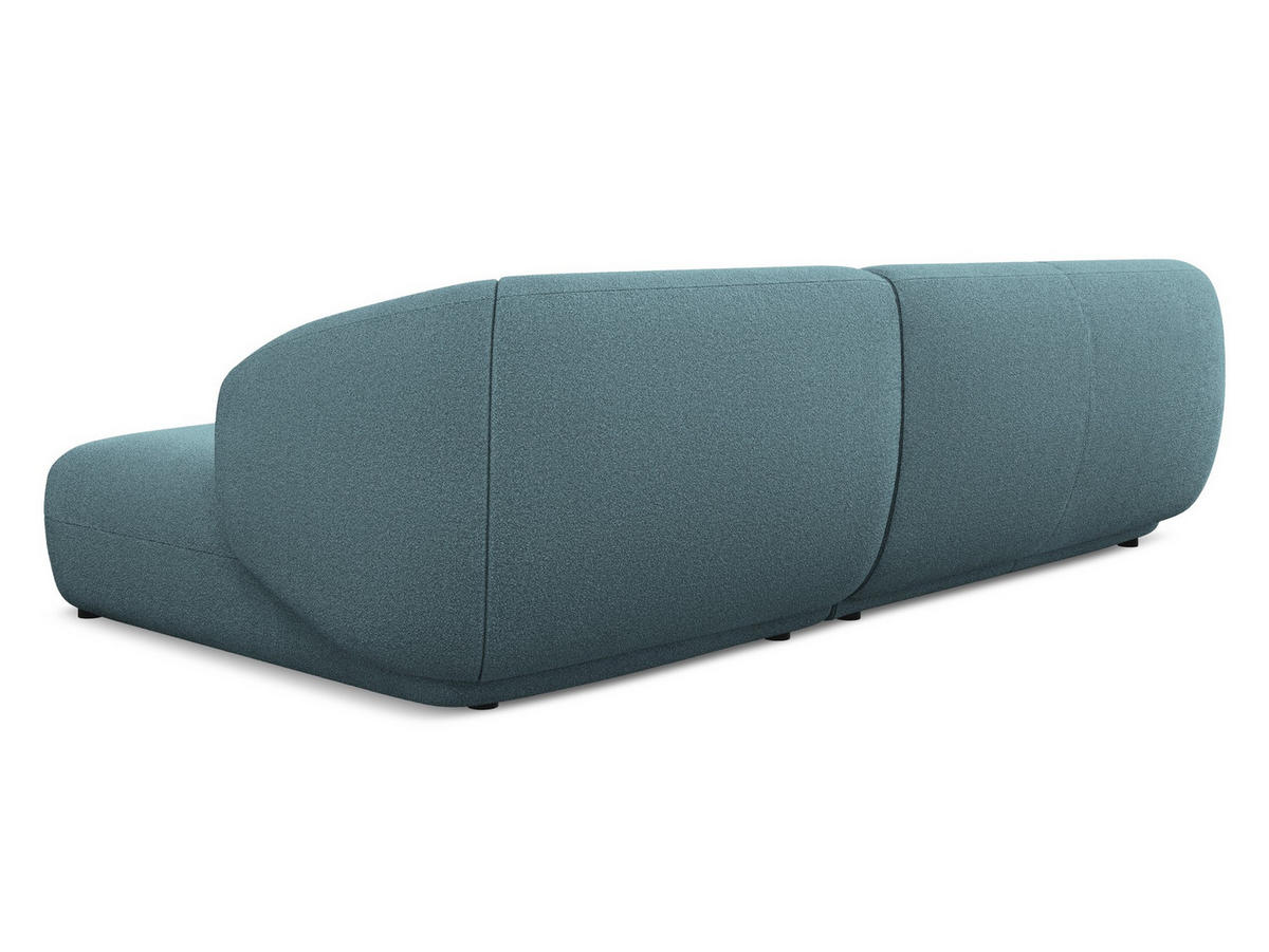 ECKSOFA Rechts Bouclé Stoff Blau - Blau/Blaugrau, Kunststoff/Textil (280/156cm) - Makamii
