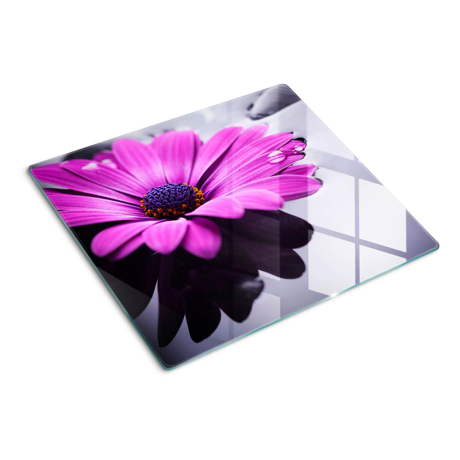 GLASPLATTE 60x52 cm Gerbera - Pink, Glas (60/0.4/52cm) - TULUP