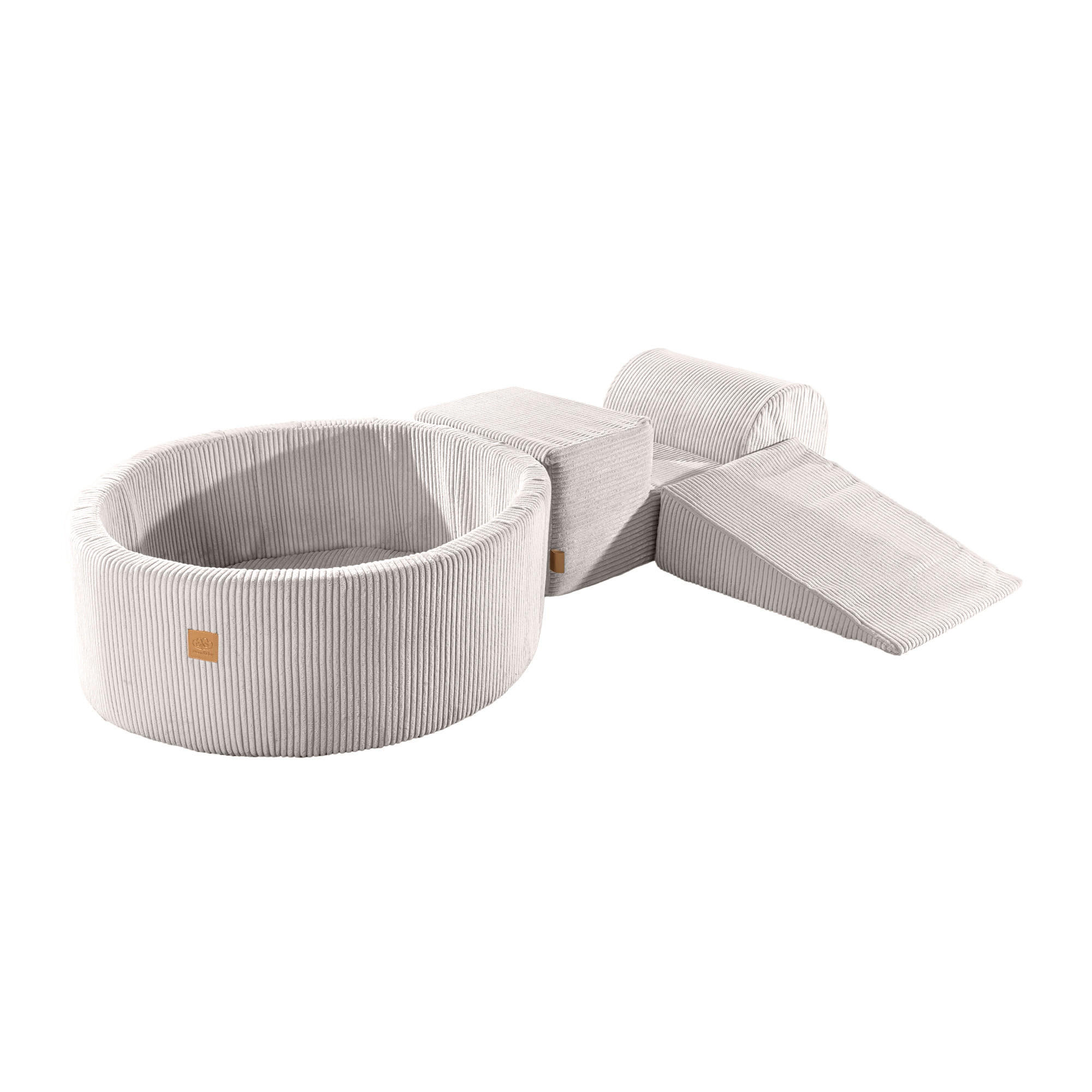 BÄLLEBAD mit Schaumstoff Bausteinen, Aesthetic, Ecru - Ecru, Textil (230/45/30cm) - MeowBaby
