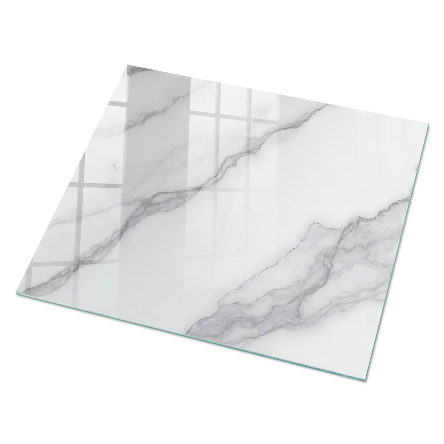 GLASPLATTE 80x60 cm – Marmormuster - Schwarz, Glas (0.4/80/60cm) - ArtPrintCave