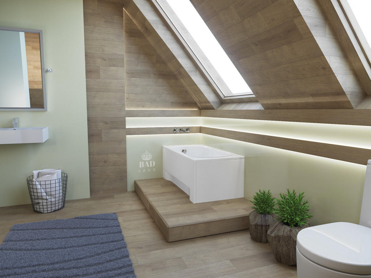 BADEWANNE Rechteck GRACJA 170/70 Ablauf & Füße - Weiß, Kunststoff (70/56/170cm) - bad land