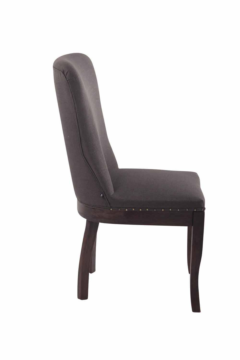 STUHL Stoff dunkelgrau - Dunkelgrau/Dunkelbraun, Holz/Textil (50/94/61cm) - CLP