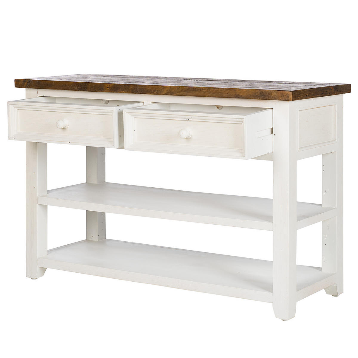 WASCHTISCH - Kiefer massiv - Weiß, Holz (120/78/47cm) - home24