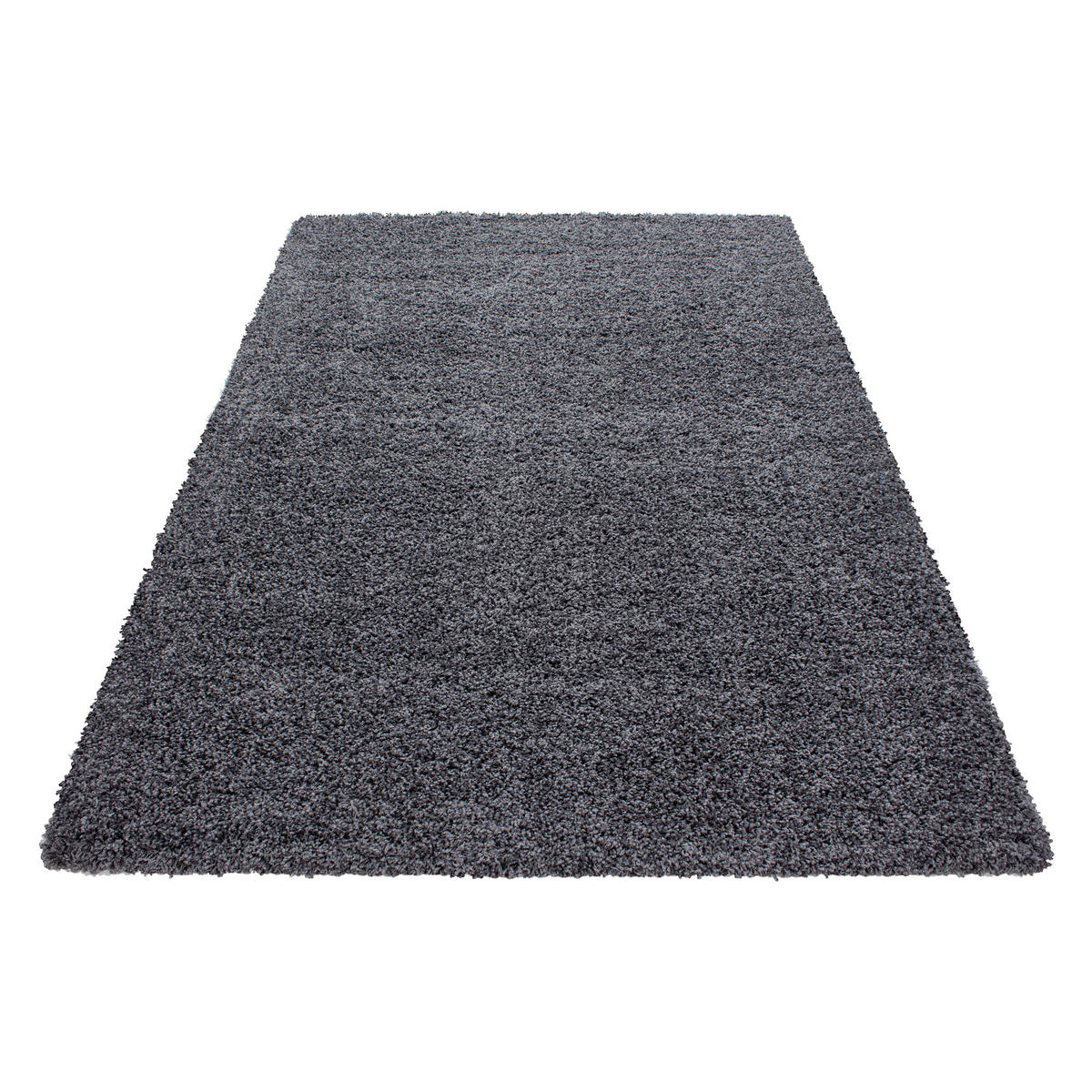 TEPPICH Hochflor Unifarben Polypropylen Wohnzimmer Shaggy Grau Rechteckig 140x200 - Grau, Textil (140/200cm) - KADIMA DESIGN