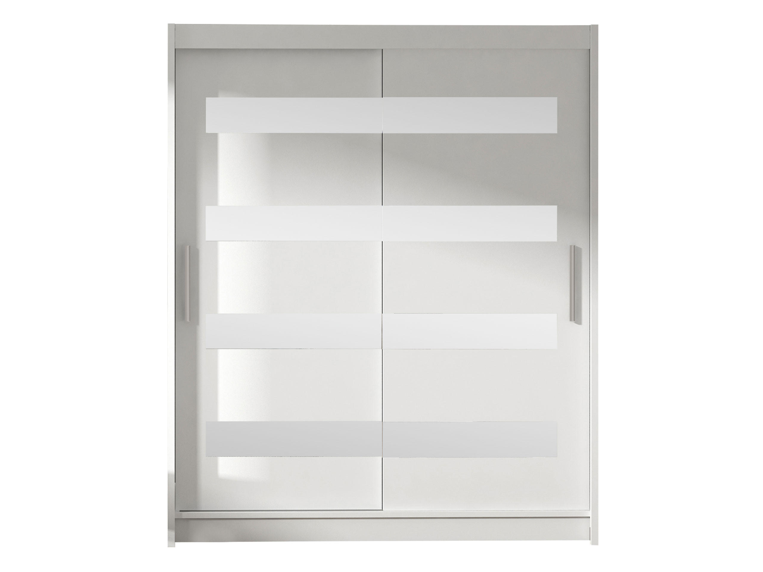 SCHWEBETÜRENSCHRANK Westa XIII - Silberfarben/Weiß, Holzwerkstoff/Metall (150/200/58cm) - MIRJAN24