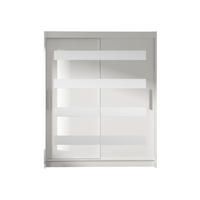 SCHWEBETÜRENSCHRANK Westa XIII - Silberfarben/Weiß, Holzwerkstoff/Metall (150/200/58cm) - MIRJAN24