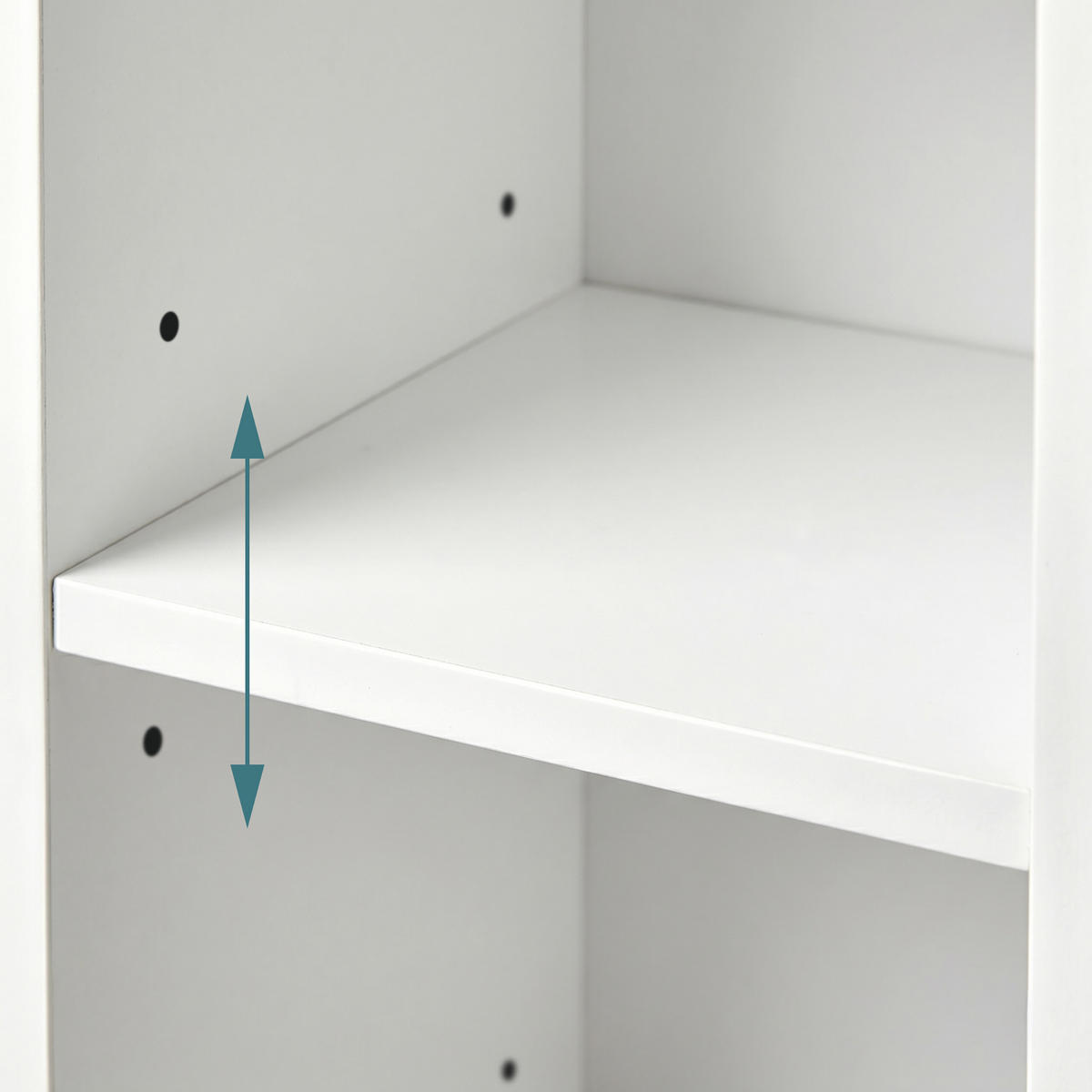 BADEZIMMERSCHRANK Weiß MDF 5 Fächer - Weiß, Holzwerkstoff (18/80/20cm) - Relaxdays