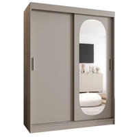 SCHWEBETÜRENSCHRANK 200/150/62 2-türig - Kaschmir/Silberfarben, Holz (150/200/62cm) - MÖBEL KRYSPOL