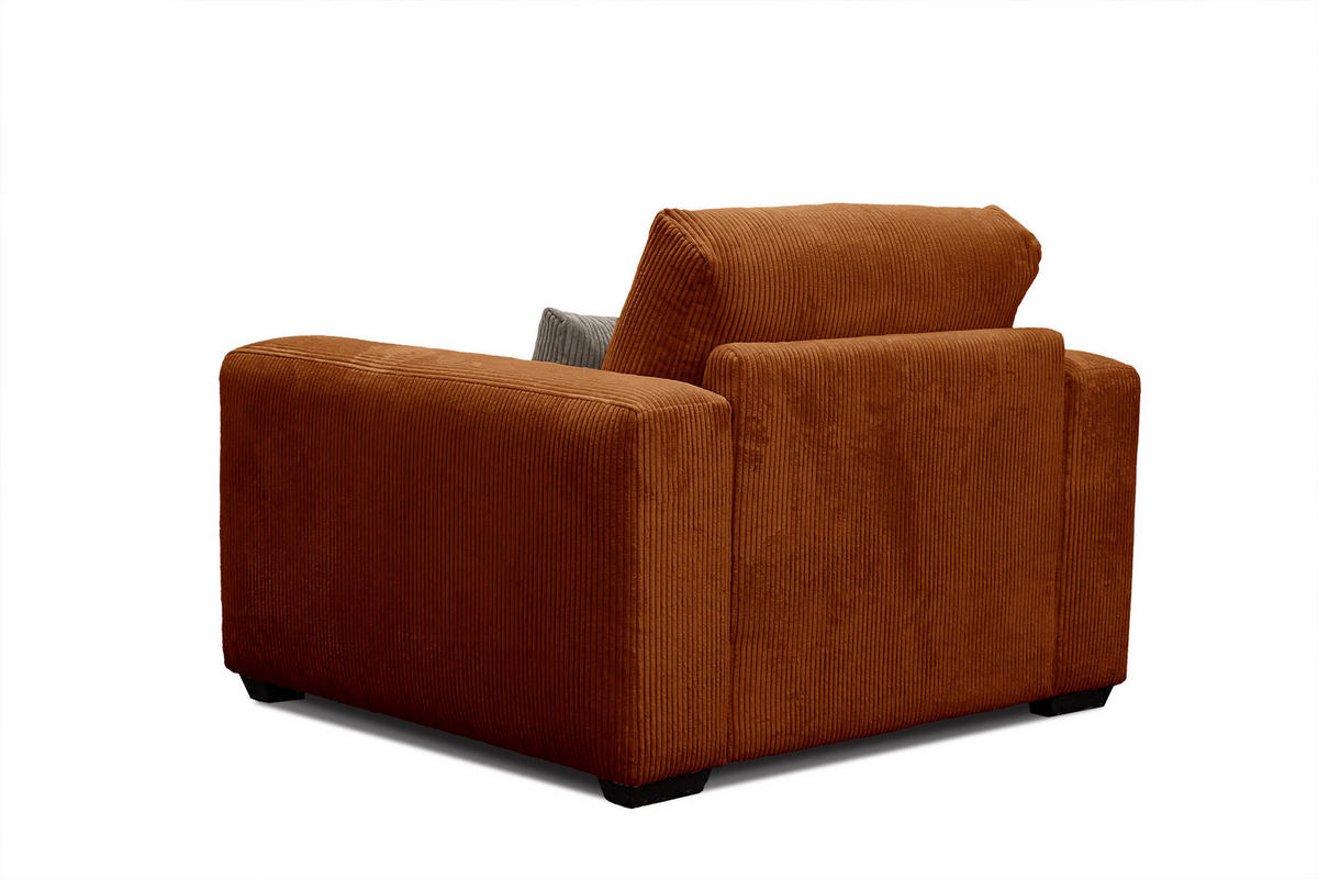 SESSEL OLI in Cordstoff orange - Orange, Holz/Textil (130/91/108cm) - Courtois Laville