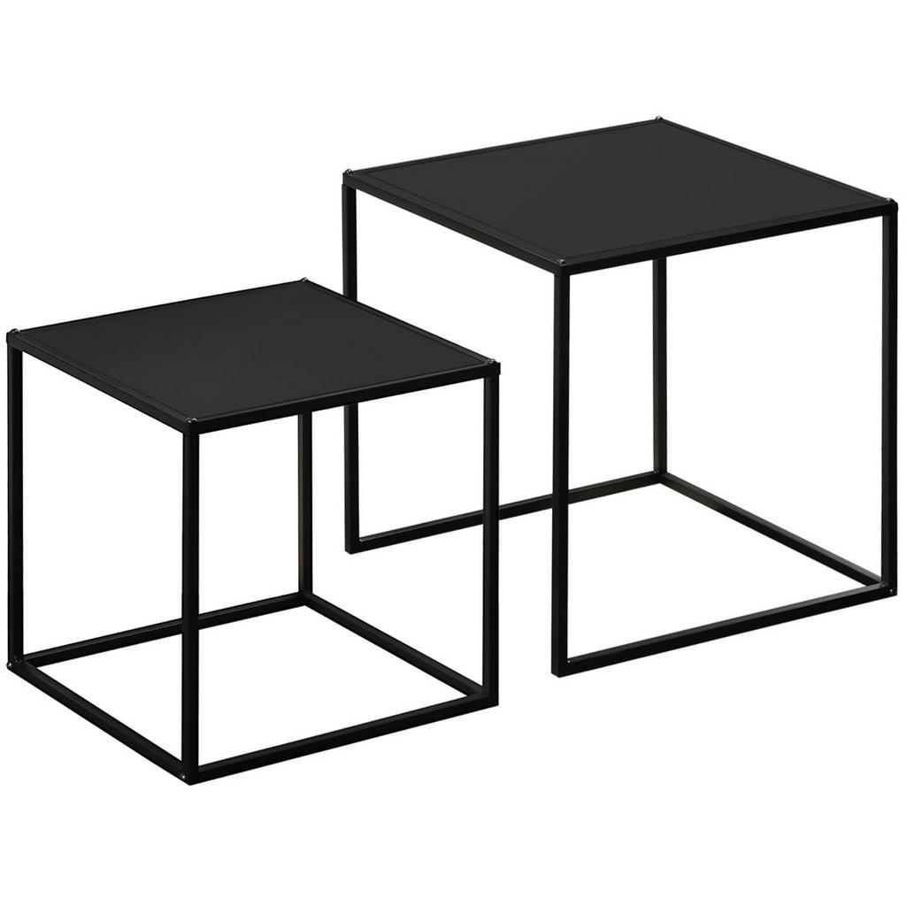 Modfu SADA konferenčních stolků z oceli 40x40x40/35x35x35 cm černá, 2dílná, variabilní uspořádání
