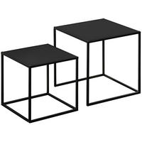 COUCHTISCH aus Stahl 40x40x40/35x35x35 cm in Schwarz - Schwarz, Metall (40/40/40cm) - Modfu