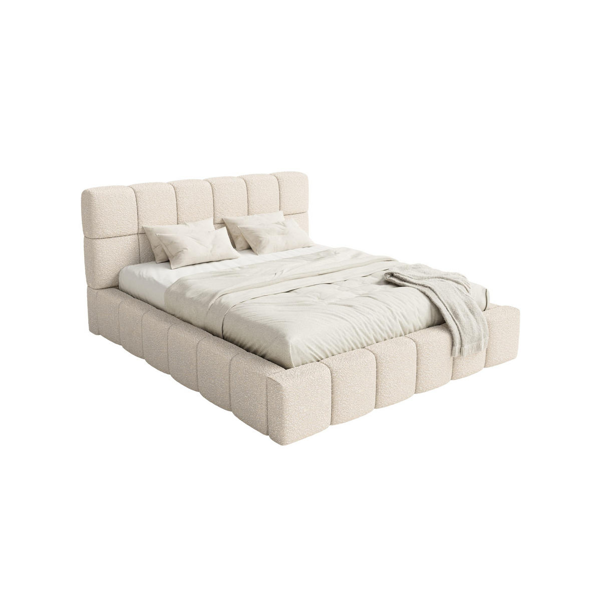 POLSTERBETT Lund 140x200 cm, Creme - Creme, Textil (140/200cm) - Fedve