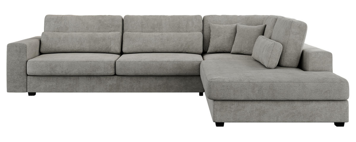 ECKSOFA Savona Hellgrau Strukture - rechts - Hellgrau/Schwarz, Kunststoff/Textil (249/316cm) - MKS