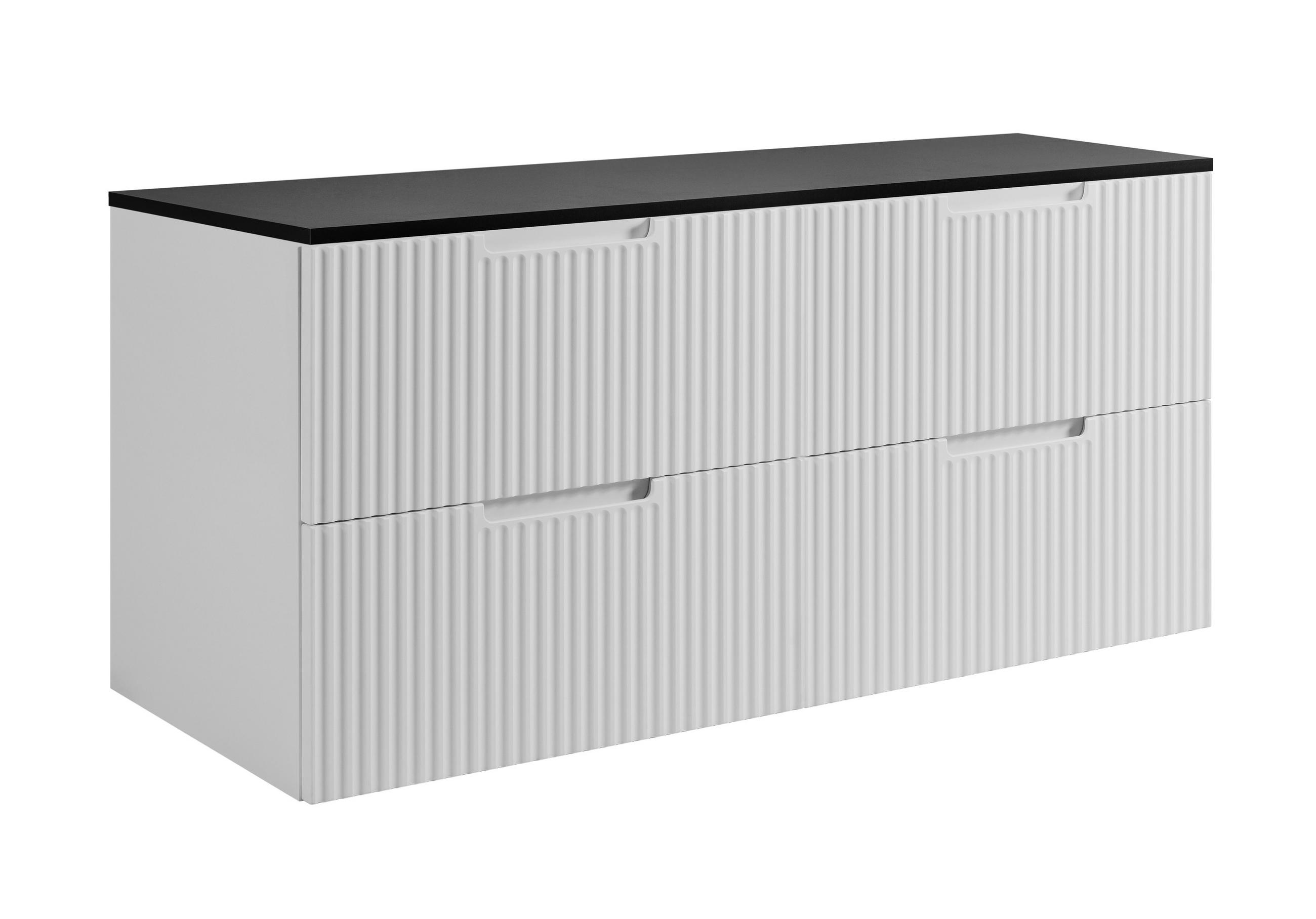 BADEZIMMERSCHRANK : weiß/schwarz, 120 (2 x 60) x 58,6 x 46 cm - Schwarz/Weiß, Holzwerkstoff (120/58.6/46cm) - 3XE LIVING