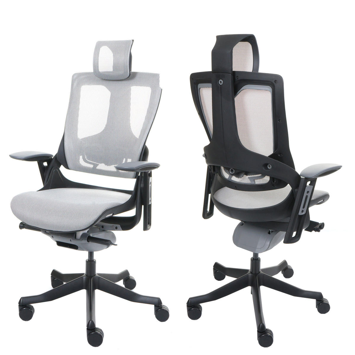 BÜROSTUHL MERRYFAIR Grau - Grau, Textil (75/138/68cm) - MCW