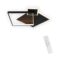 LED-DECKENLEUCHTE Maximilian 46/45/8 cm - Schwarz, Metall (46/45/8cm) - Nettlife