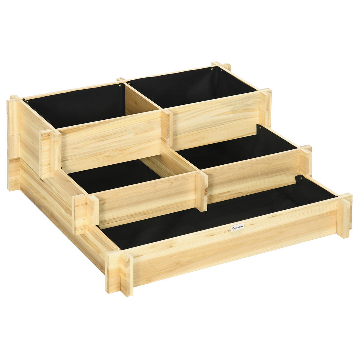 HOCHBEET DE-05374 3-stufig, 5 Pflanzfächer Natur - Naturfarben, Holz (93/35/93cm) - ComfortXL